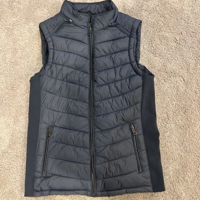 Chaleco acolchado azul pizarra de la colección YMI para mujer M cremallera frontal acolchado forro rasgado Foto 1 de 4