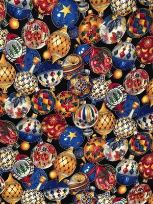 Vintage Joan Messmore? Fabric Ornate Christmas Tree Ornaments Cotton Holiday - Image 1 of 4