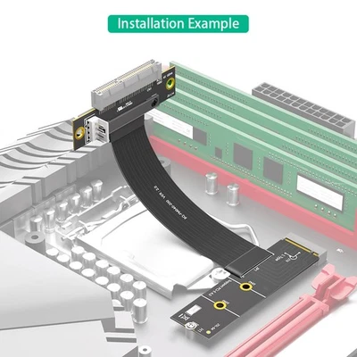 M.2 Key M 4.0 to PCI-e 4.0 4X Nvme 4.0 to PCI-e PCI-Express 4X Extension Cable - Image 1 of 4
