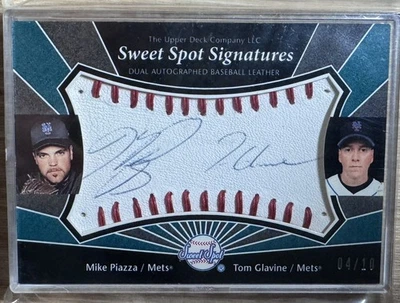 2004 Upper Deck Sweet Spot 双亲笔签名 - Mike Piazza & Tom Glavine - #04/10 — 第 1/2 张图片
