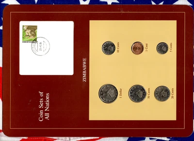 Coin Sets of All Nations Zimbabwe UNC All  1980 but 1,20 cents 1983 - Image 1 of 2