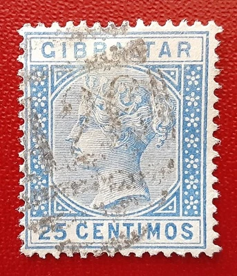 GIBRALTAR Europa 1889 25c Usado Queen Mi 24 Scott 32 F/VF 6204-1 Foto 1 de 2