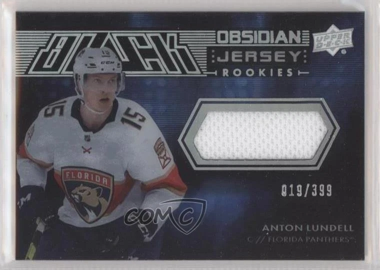 2021-22 SPx UD Black Obsidian Rookie Jersey /399 Anton Lundell #ORJ-AL RC - Image 1 of 2