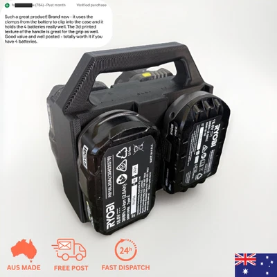 RYOBI 18V 4 Slot BATTERY CADDY Carrying Case Holder Secure Storage | FREE POST!! - image 1 of 4