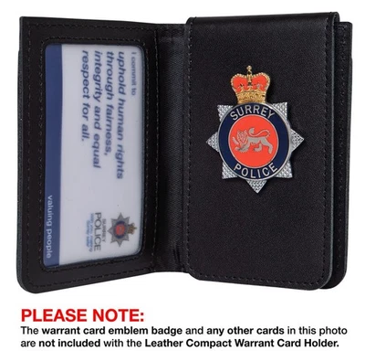 Niton Tactical Deluxe Leather Compact Warrant Card Holder - Black - Police