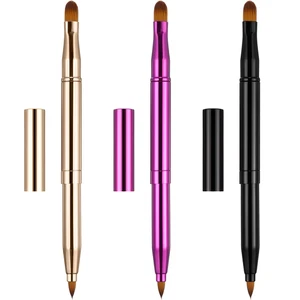 3 Pack Retractable Lip Brush for Lipstick with Cap Dual-Ended Liner Foundation M - Picture 1 of 12