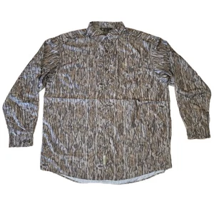 Camisa con bandas Mossy Oak Bottomland camuflada ligera ventilada L/S abotonada para hombre XLT - Imagen 1 de 12