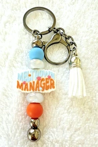 Meltdown Manager Handmade Beaded Keychain~Mom Gift~Teacher Gift~Babysitter Gift - Picture 1 of 2