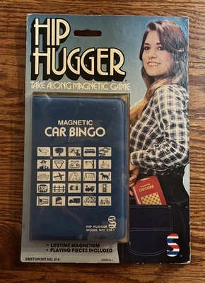 Vintage Hip Hugger Car Bingo Travel Game Magnetic Sealed Complete NOS Rare 80s - Image 1 of 4