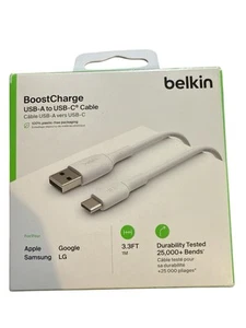 Belkin Boost Charge 3.3 FT USB-A to USB-C™ Charging Cable Brand New - Picture 1 of 1
