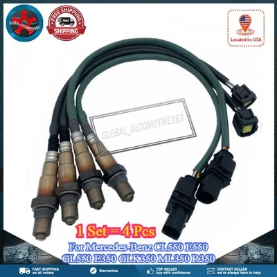 Sensor de oxígeno O2 ascendente y descendente 4X para Mercedes-Benz ML350 C300 R350 S550 GLK350 Foto 1 de 4