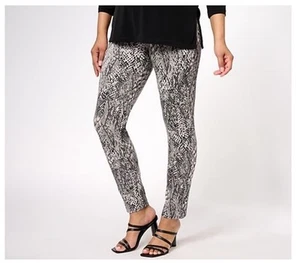 Susan Graver Weekend Tall Premium Stretch Ava Slim Ankle Pants-Snake-XLT A605786 - Picture 1 of 1