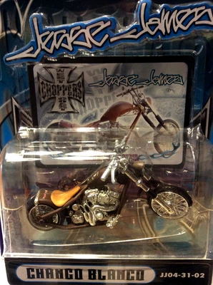 Muscle Machines JESSE JAMES Chanco Blanco Motorcycle 1:31 Scale  JJ04-31-02 - Image 1 of 2