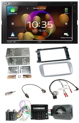 JVC DAB Lenkrad 2DIN Bluetooth USB Autoradio für Ford Mondeo S-Max Profi silber - Bild 1 von 4