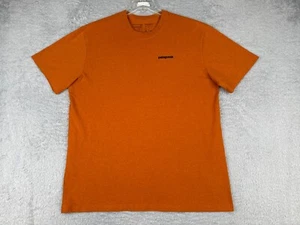 Patagonia Shirt Men Extra Large Orange Short Sleeve Crew Neck 100% Cotton Trout - Picture 1 of 16
