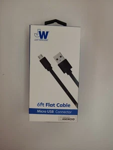 Just Wireless 6ft Flat TPU Micro USB to USB-A Cable - Black - Picture 1 of 2