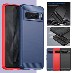For Google Pixel 8 Pro 7a 6 9a 10 Pro XL Case Carbon Fiber Shockproof TPU Cover - Picture 1 of 29