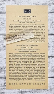 Editorial Karl Rauch Leach Lembourn Marotta libros marcadores publicidad decoración - Imagen 1 de 2