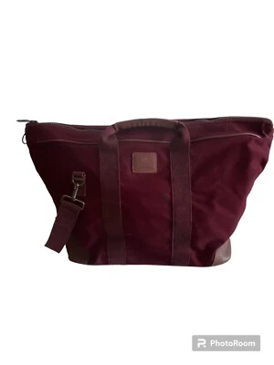 Lands End Square Rigger Burgundy Heavy Canvas Large Travel Bag Vintage 1980s - Image 1 of 4
