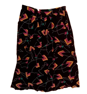 Classic Of Boston vintage patterned midi skirt size 11 purple pleated dry clean - Picture 1 of 10