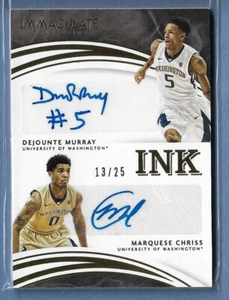 2016-17 Panini Immaculate Ink Dejounte Murray Chriss Auto Autograph /25 RC - Picture 1 of 2