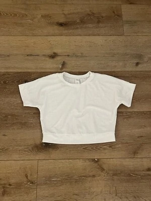 Z by Zella Womens White Short Sleeve Breathable Mesh Cropped T-shirt Size Small - Image 1 of 3