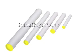 5 tubi CARTONE CON TAPPO PLASTICA SPEDIZIONI POSTALI ALT50x7cm DIAMETRO BIANCHI - Imagen 1 de 1