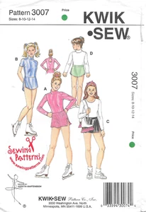 Uncut Kwik Sew Sewing Pattern # 3007 Girls Leotards & Skorts Size: 8-10-12-14 - Picture 1 of 3