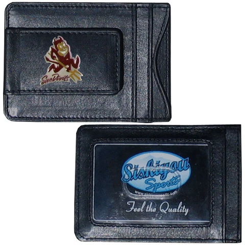 Arizona State Sun Devils Fine Leather Money Clip Card & Cash Holder (Mascot) Cover