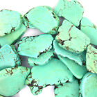 20mm - 25mm green turquoise freeform slab slice nugget beads 15.5" strand