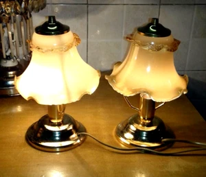 Paar Lampenschirm Vintage 70er Jahre Murano Incamiciato Paar Nachttischlampen - Bild 1 von 7