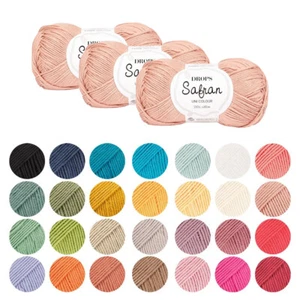 DROPS Safran Yarn Wool 100% Egyptian Cotton 4 Ply Crochet Knitting 50g Per Ball - Picture 1 of 139