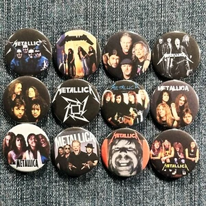 METALLICA 80s 90s Music 1.5" Pinback Buttons Heavy Metal Hard Rock Band, 12 Pins - Bild 1 von 5