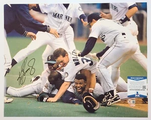 HOF Ken Griffey Jr. Foto firmata auto 16x20 Seattle Mariners Playoff Beckett BAS - Foto 1 di 7