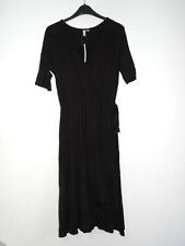 ASOS Maternity Midi Tea Dress with Wrap Front Black Size UK 12 DH192 JJ 02