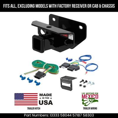 Сцепное устройство для прицепа 2013 Ram 3500 с 5-контактной проводкой отличное оригинальное сцепное устройство и C&Cs Curt 6K 2 дюйма - Изображение 1 из 4