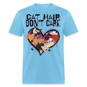 Lustiges T-Shirt Katzenhaar Don't Care Katzenliebhaber Katzenpapa - Bild 1 von 11