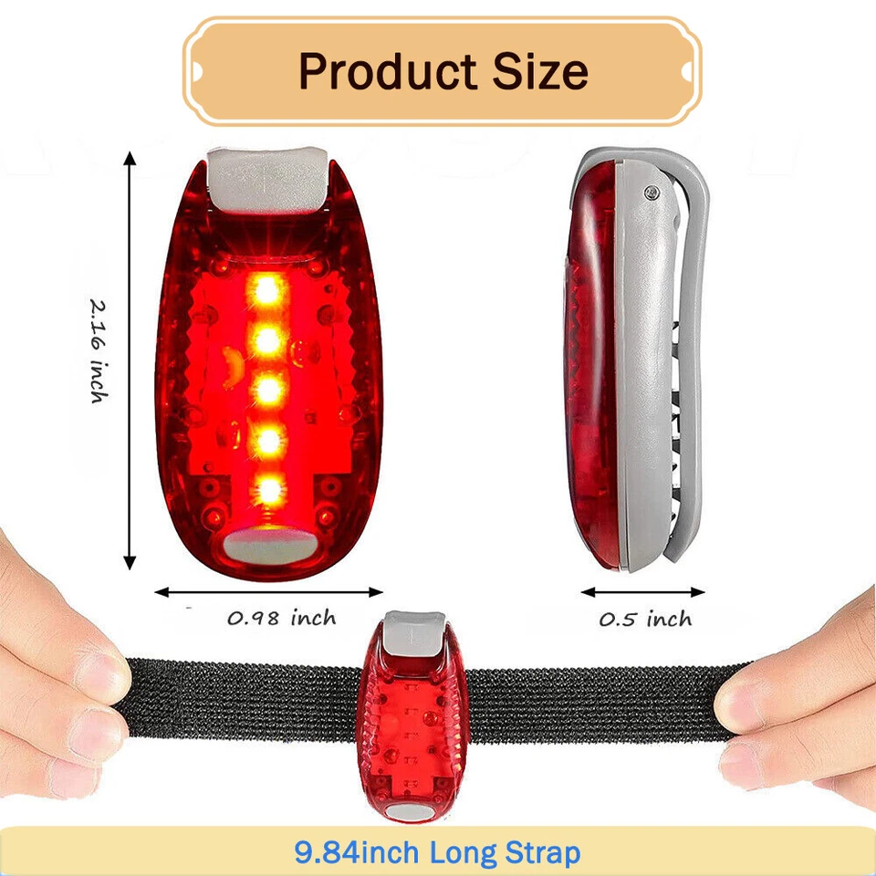5 LED Bike Taillghts Night Safety Warning Strobe for Cycling Running Walking Dog - Image 1 of 1