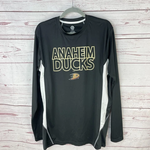 NHL Anaheim Ducks Men's Long Sleeve Crew Neck Athletic Tracking Shirt Size Large Cover