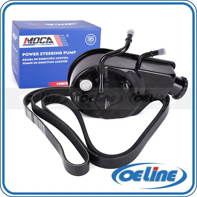 Power Steering Pump W/Reservoir Serpentine Belt for Chevy Silverado GMC Sierra - Image 1 of 4