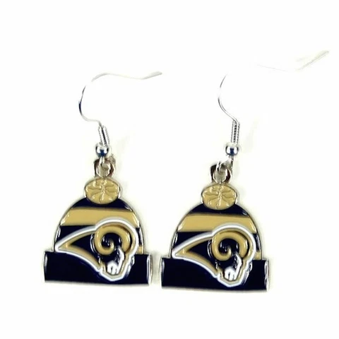 Los Angeles Rams Beanie Hat Dangle Earrings Cover