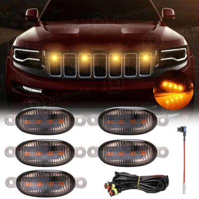 For Jeep Grand Cherokee 2003-2021 Front Grille LED Light Raptor Style Grill Trim - Image 1 of 4