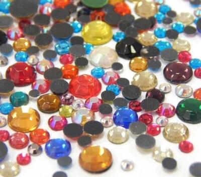 1200 Hotfix Strasssteine 2/3/4/5/6 mm Gemischt Glitzersteine Rhinestone Bunt 455 - Bild 1 von 4