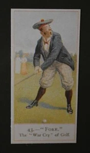 VINTAGE REPRINT OF COPE'S TOBACCOS ENGLAND MINIATURE GOLFER PORTRAIT CARD #43 - Picture 1 of 3