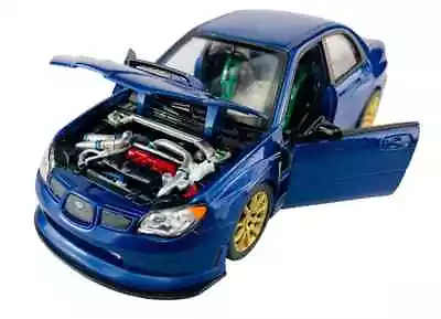 Welly NEX Subaru Impreza WRX STi Diecast Model Toy Car - 1:24 Scale | Rally Blue - Image 1 of 4