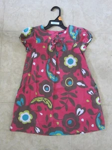 Kleid Mädchen 5/6 Mini Boden Blumenmuster Hot Pink & Braun Herbstfarben - Bild 1 von 5