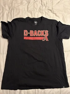 MLB Arizona Diamondbacks Baseball Black T-Shirt Mens XL '47 Big Logo D-Backs - Picture 1 of 3