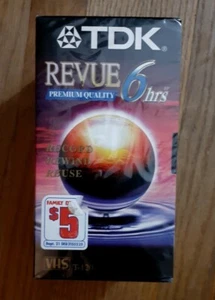 Casete de video TDK VHS Revue 6 horas 5 cintas nuevo sellado - Imagen 1 de 5