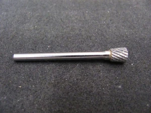 Carbide Bur SN-51 Taper Cone Double Cut 1/4" cutter size 1/8" shank Dremel Burr - Picture 1 of 1