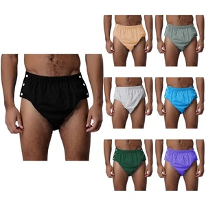 Mens Briefs Elastic Panties Washable Shorts Diaper Trunks Unisex Underwear Soft - Picture 1 of 99